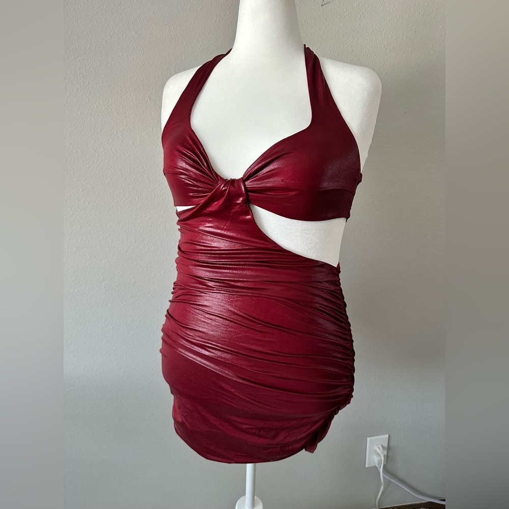 NWT Oh Polly Burgundy Red Mini Dress Size 10